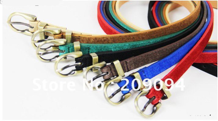 2012 year Fashion ladies belt,  colors ultra thin leather belt PU wild(20piece /lot) +Free shipping