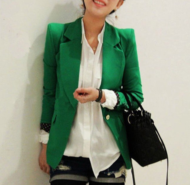 2012Autumn New Fashion Top grade Womens' Elegant shrug Blazer Suits Brand slim outwear OL casual coat bright color quality Vogue