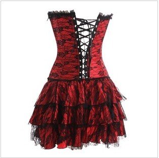 2012FREE SHIPPING Sexy Red Corsets Sets /Skinny Corsets /Slim Fit Stylish Red Three-piece dress/Sexy Lingerie Set for women