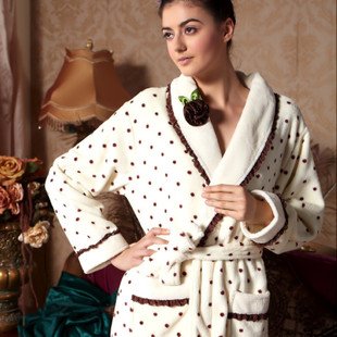 2012hm lounge coral fleece bathrobe robe bathrobe sleepwear comfortable