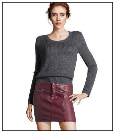 2012hm PU leather double zipper small leather skirt bust skirt short skirt slim hip skirt female