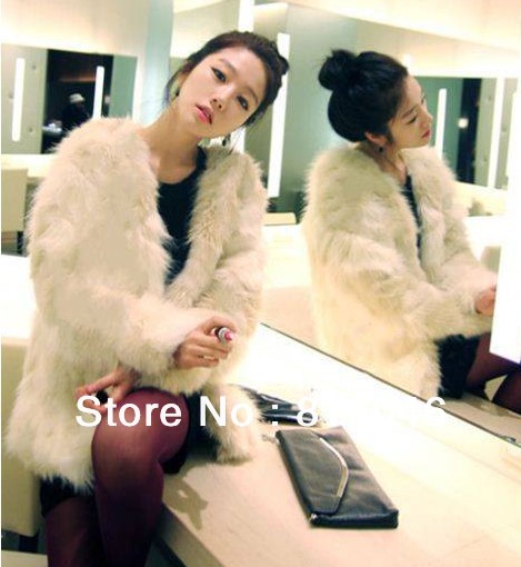 2012HOT!High quality new autumn&winter  women fashion slim faul fur coat mid-long jacket warm lady outerwear