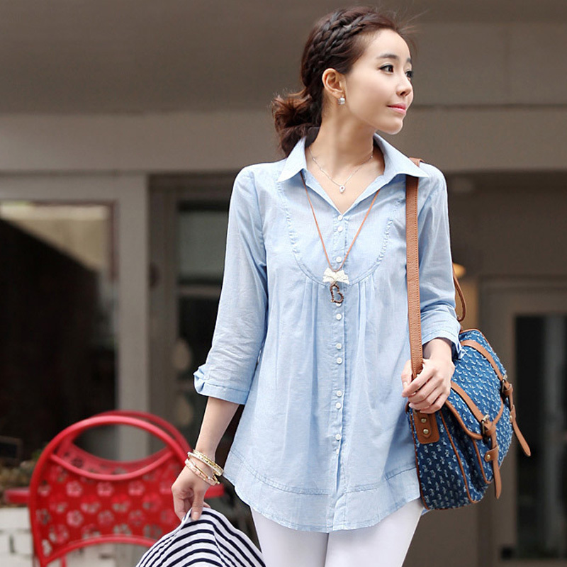 2012Japanese Style Women Shirt Long Sleeve Lace Five Plus Top Womens Fashion Clothing Elegant Blouse Long Denim Skirts For Women