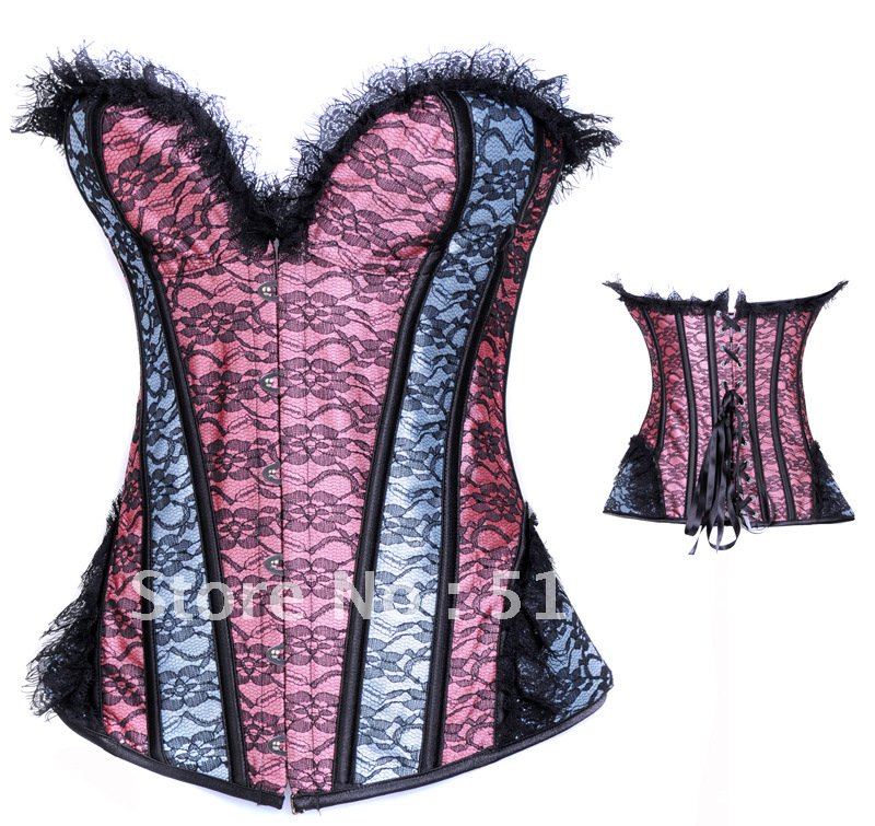 2012New Gothic Vintage Corset + Thong, Clubwear Sexy Lingerie, Cheap Lace Bustier