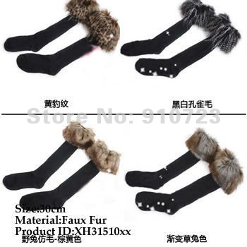 2012NEW Wholesale Free shipping Soft Lady Winter Ankle Lower Leg warmer Boot Sleeve Short Covers Faux Furs Socks XH3151001