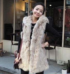 2012winter trend women's rabbit sweater vest fur coat vest outerwear Free shipping  M100