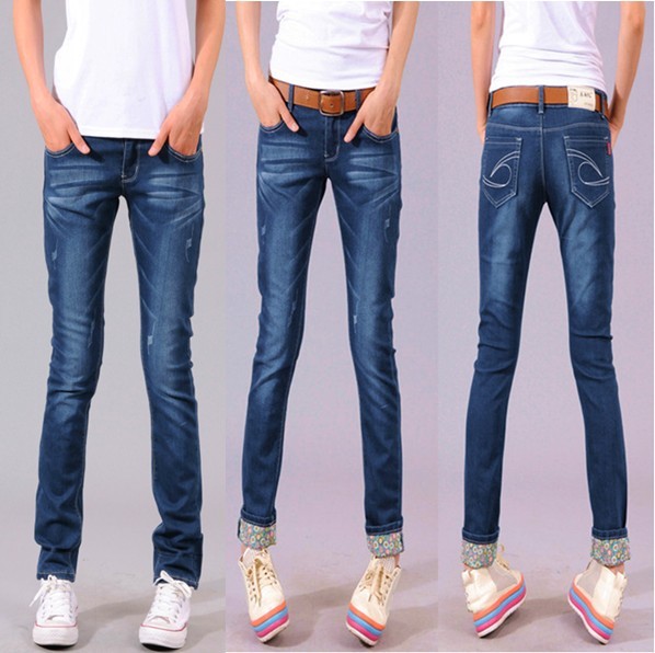 2013 049118 slim leg roll up hem two ways denim pencil jeans trousers