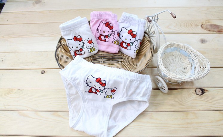 2013 12PCS Pure cotton cartoon cat children triangular pants, children's underwear wholesale