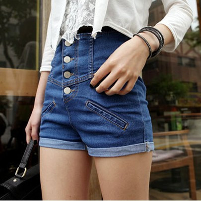 2013 9931 - 1 women's high waist denim shorts