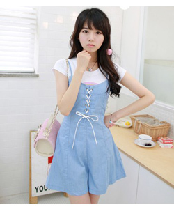 2013 A739 2011 spring and summer denim jumpsuit spaghetti strap jumpsuit clothing bib pants