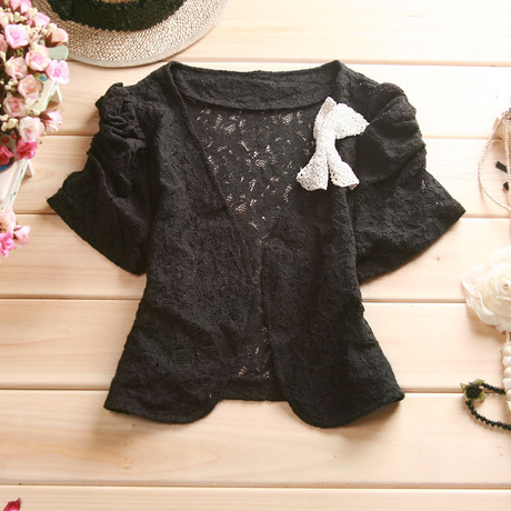 2013 all-match cutout lace thin cardigan short-sleeve small cape coat waistcoat