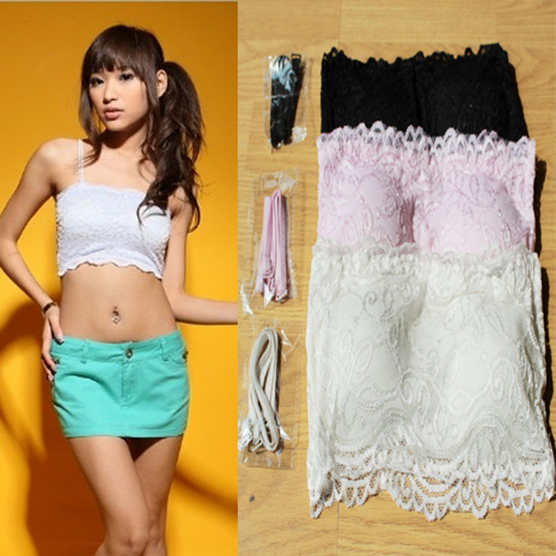 2013 all-match lace decoration two ways belt pad invisible shoulder strap tube top tube top