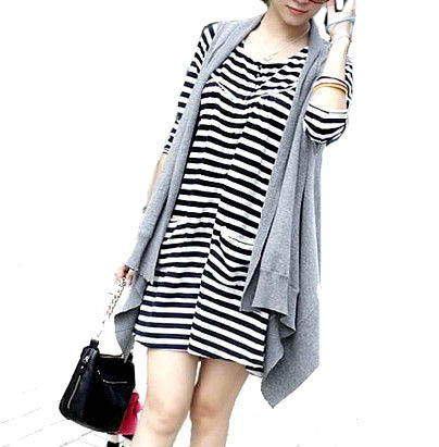 2013 all-match long design plus size female irregular cardigan sweater