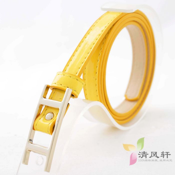 2013 all-match women's japanned leather thin belt candy color tieclasps decoration strap casual accounterment