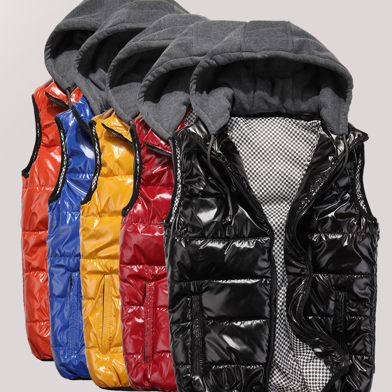 2013 autumn and winter candy color male Women cotton vest the disassemblability with a hood lovers vest