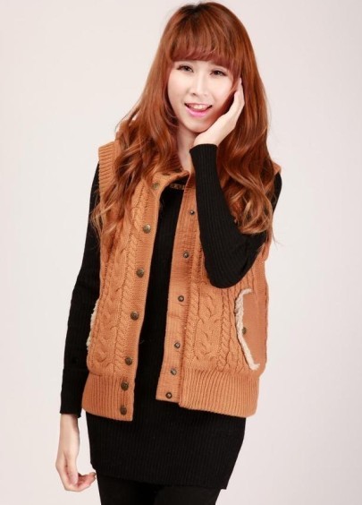 2013 autumn and winter fashion lovely thermal vest outerwear women's sweater hat