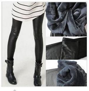 2013 autumn and winter slim fashion matt faux leather thickening legging female ankle length trousers