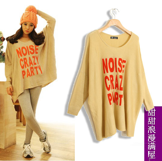 2013 autumn and winter women 22435 casual fashion medium-long plus size loose sweater outerwear