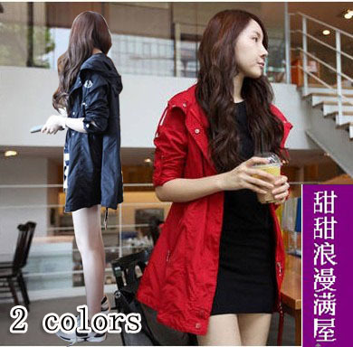 2013 autumn and winter women 95422 drawstring with a hood medium-long tooling casual clothing outerwear