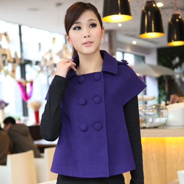 2013 autumn and winter women coat slim woolen outerwear female short design woolen outerwear female