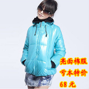 2013 autumn and winter women short design wadded jacket outerwear cotton-padded jacket hooded cotton-padded jacket plus size