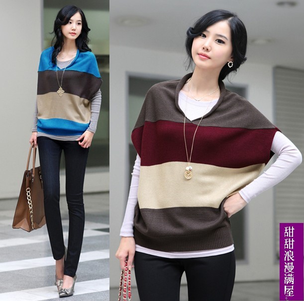 2013 autumn and winter women the casualness 44901 casual loose short-sleeve sweater outerwear