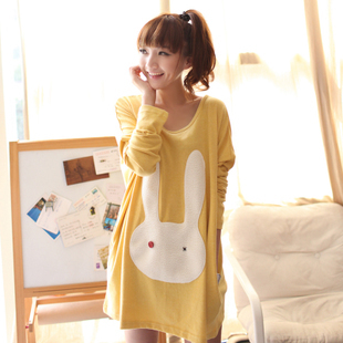 2013 autumn maternity top maternity o-neck loose plus size mm rabbit applique long-sleeve T-shirt