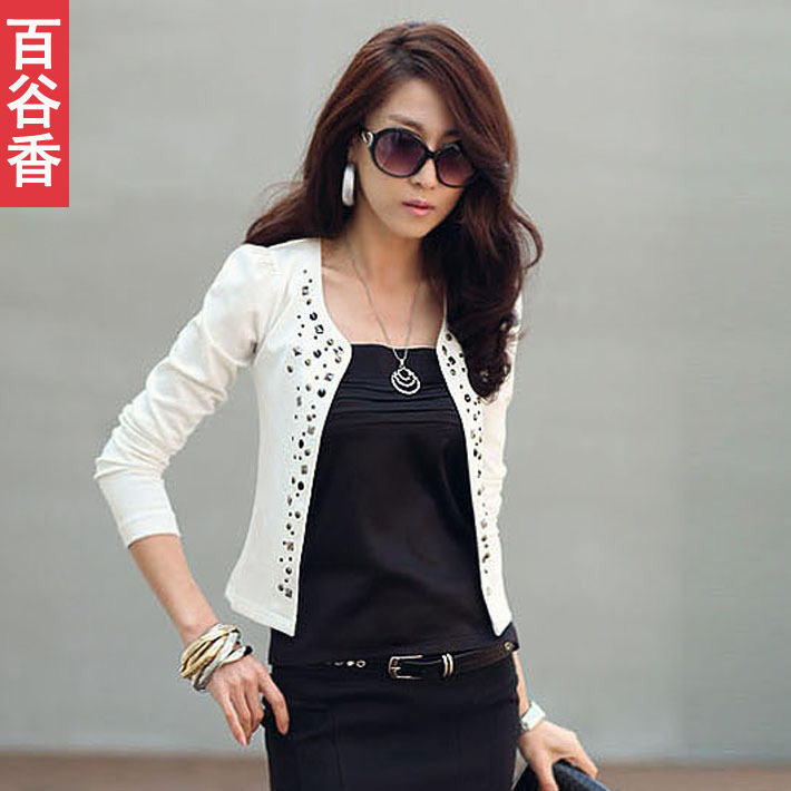 2013 autumn new arrival women's autumn and winter spring and autumn casual short jacket ol rhinestones coat