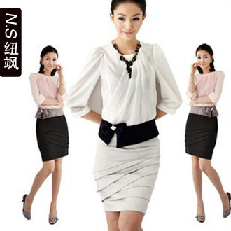 2013 autumn new arrival work wear slim dress set elegant ol one-piece dress fashion work wear  037