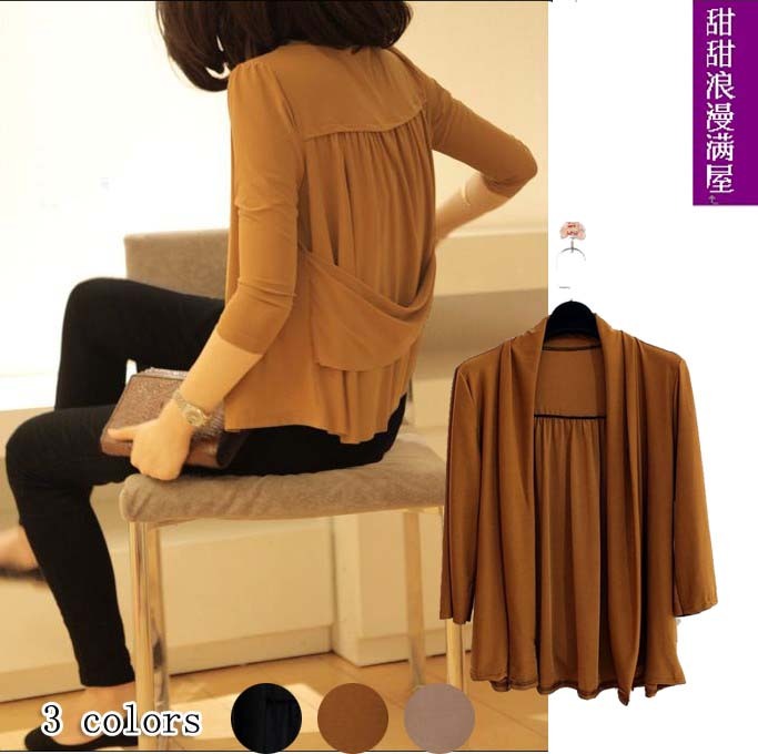 2013 autumn women's 351068 casual elegant fashion three quarter sleeve cardigan short jacket