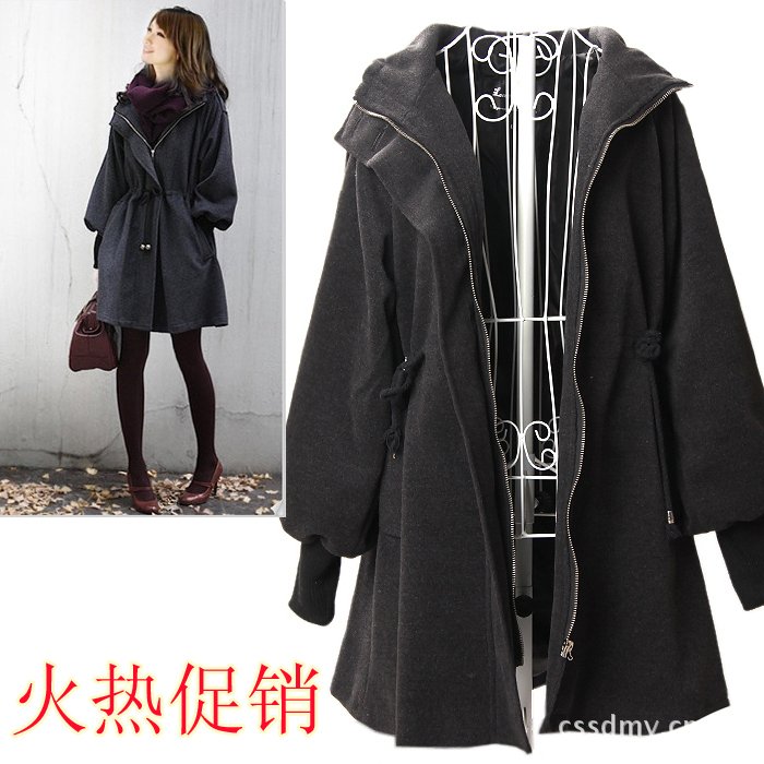 2013 autumn women's slim with a hood trench thickening outerwear elegant overcoat thermal trench