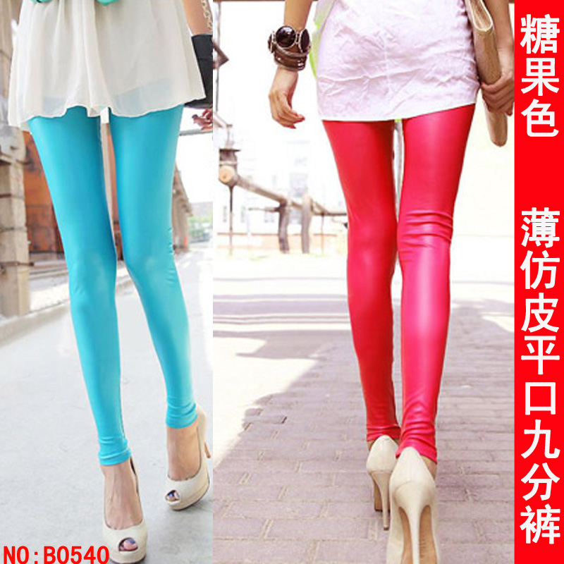 2013 b0540 thin faux leather legging tight plus size ankle length trousers