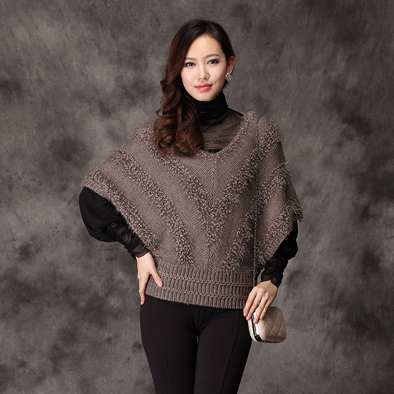 2013 batwing shirt outerwear sweater pullover women's sweet elegant loose piece set o-neck