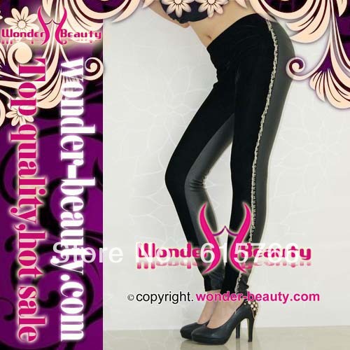 2013 Black leather leggings for lady free shipping