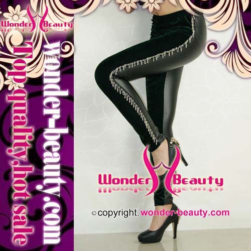 2013 Black leather leggings for women free shipping