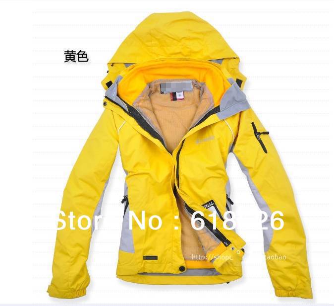 2013 Brand  candy color women's Outdoor sports jackets women Waterproof breathable windproof 3 layer 2in1 fashion coat men