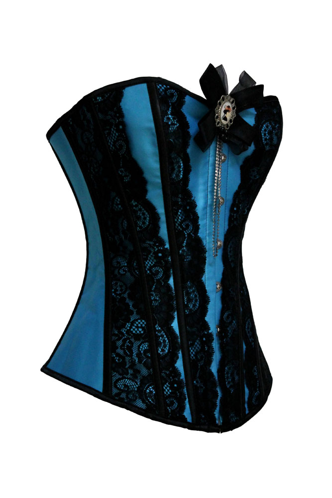 2013 Breasted lacing lace decoration blue body shaping corset 5263 free shipping