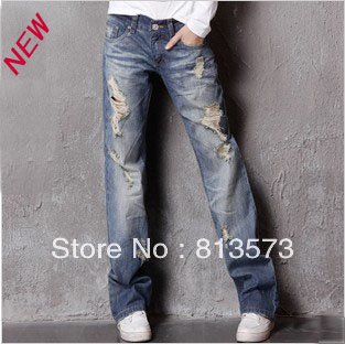 2013  broken hole jeans for women denim sexy trousers garments ladies pants loose jeans woman Wholesale and retail FREE SHIPPING