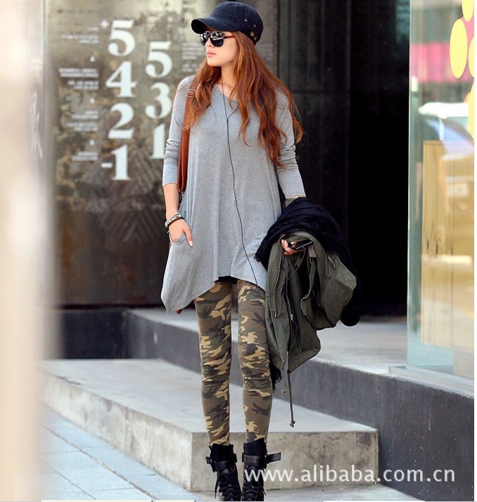 2013 Camouflage color Free Shipping / Women's shiny leggings / Tights Stockings pants / Print jeans / Wholesale