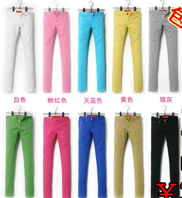 2013 candy colored pencil pants skinny pants legging long trousers boot cut jeans pants