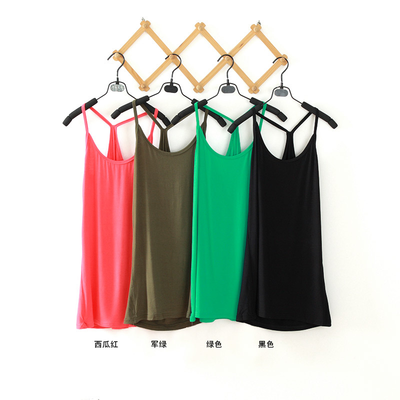 2013 candy modal spaghetti strap vest basic shirt cross spaghetti strap female tank top