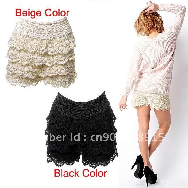 2013 Celeb Summer Womens Crochet Lace Shorts Hot Pants Skirt