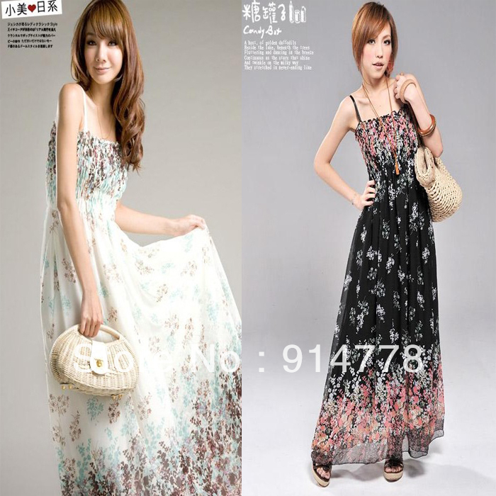 2013 chiffon one-piece dress plus size clothing strapless dress casual full dress basic skirt spaghetti strap