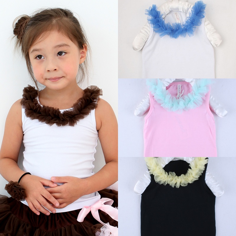 2013 children summer dress Female child vest sleeveless T-shirt skirt top rosette tank