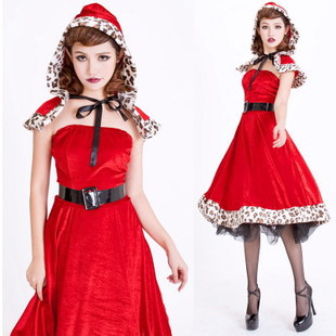 2013 christmas clothing , performance wear, women's dance uniforms ,dresses+wraps+hat