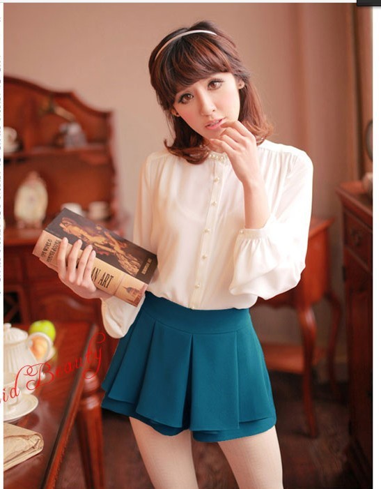 2013 chun xia hold han super show thin fashion tiered culottes boutique shorts