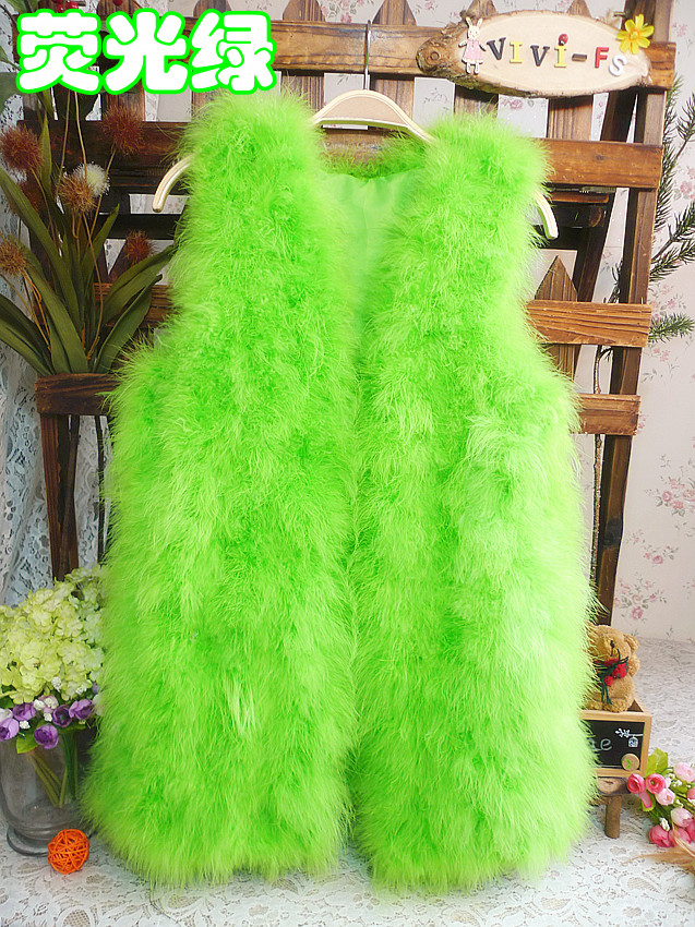 2013 clothes women Women's 2012 turkey wool ostrich wool medium-long fur coat fur vest ostrich fur coat