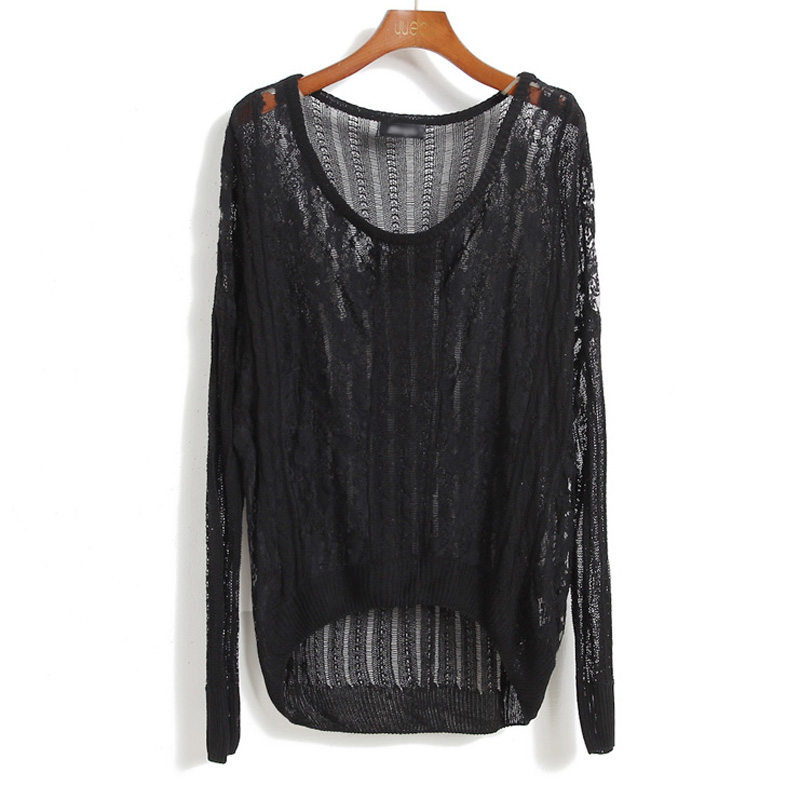 2013 cutout sweater shirt cutout knitted batwing shirt pullover loose sweater Free Shipping