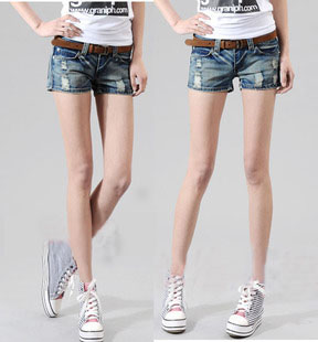 2013 denim shorts female fashion hole loose shorts plus size denim shorts boot cut jeans