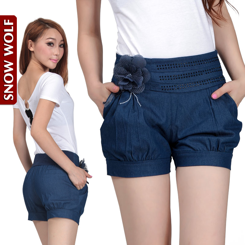 2013 denim shorts female loose lantern hot shorts denim shorts female plus size